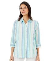 Thea 3/4 Sleeve Oasis Stripe Shirt thumbnail number 1