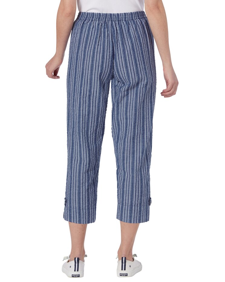 Seersucker Stripe Cropped Pants image number 2