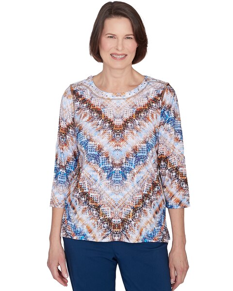 Alfred Dunner® Classics Python Chevron Crew Neck Top