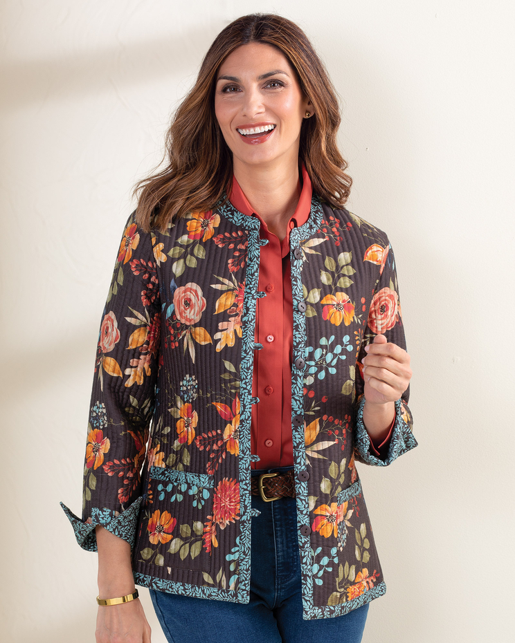 Limited-Edition Bountiful Blooms Reversible Quilted Jacket image number 1