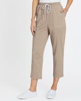 Pull-On Knit Drawstring Sport Capris thumbnail number 2