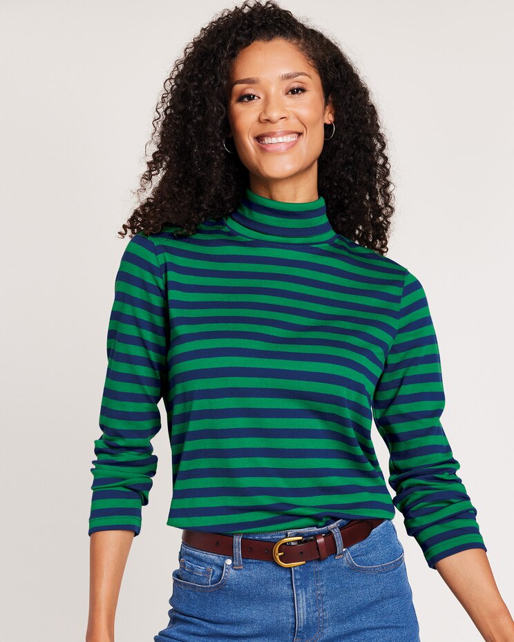 Patterned Long-Sleeve Turtleneck image number 1