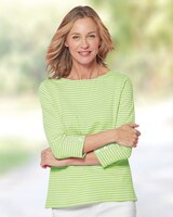 Coastal Cotton Striped Bateau-Neck Tee thumbnail number 1