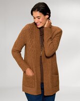 Mixed-Stitch Long Cardigan thumbnail number 1