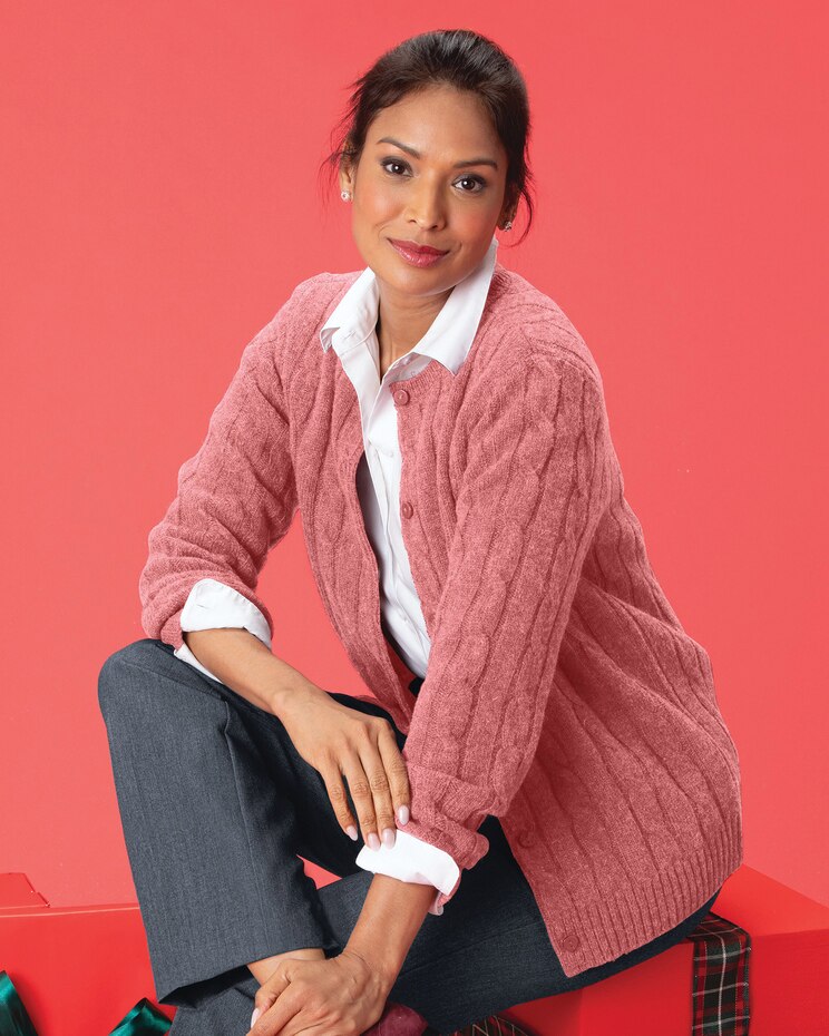 Classic Cabled Wool Cardigan image number 1