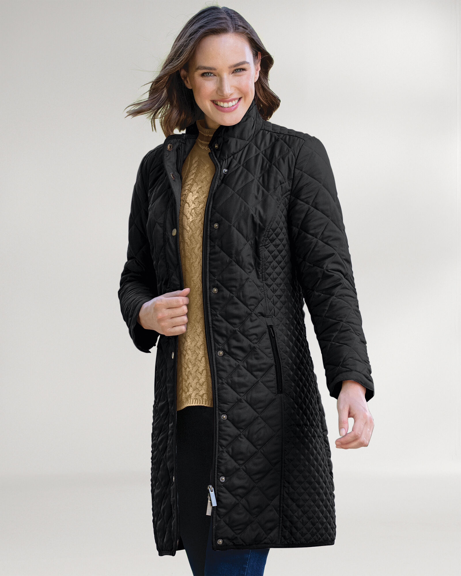 Three quarter length trench coat hot sale