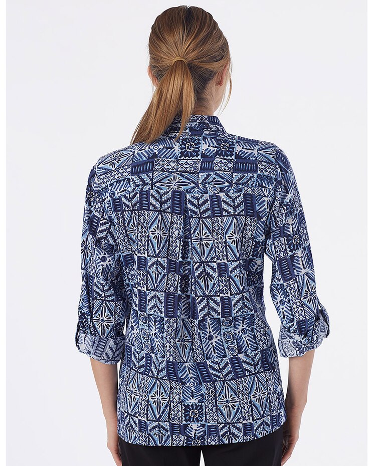 Batik Block Crinkle-Cotton Shirt image number 2