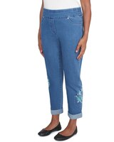 Alfred Dunner® Lake Victoria Ankle Embroidered Floral Denim Pant thumbnail number 3
