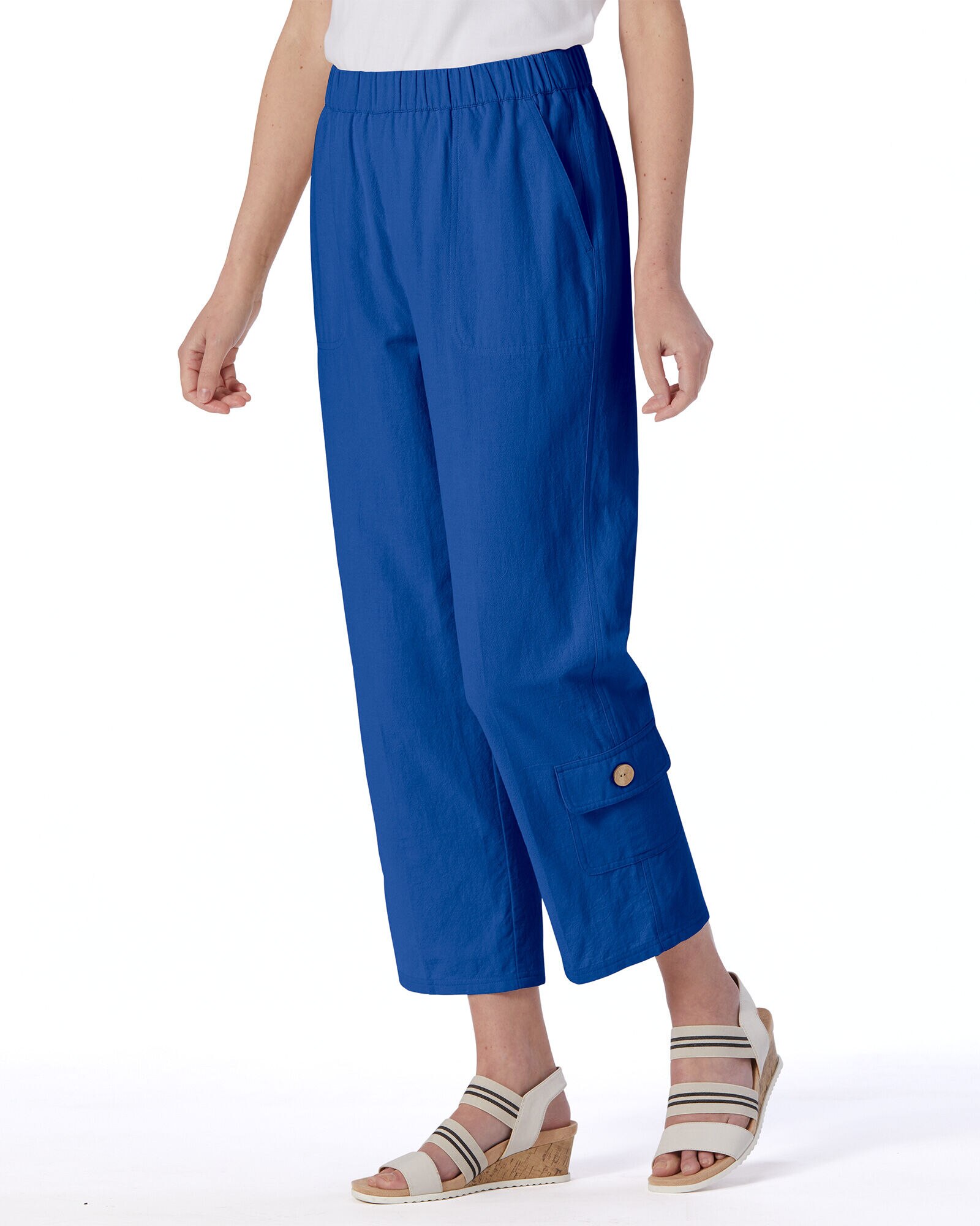 Cotton capri pants plus size store