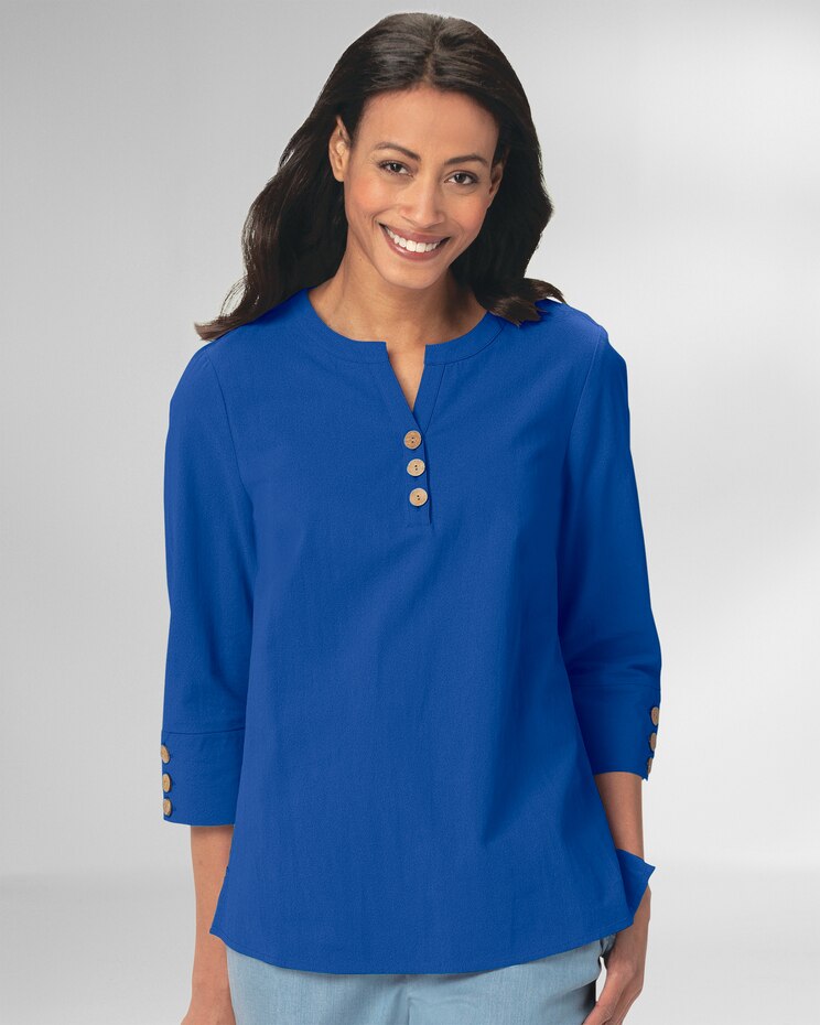 Solid Captiva Y-Neck Popover image number 1