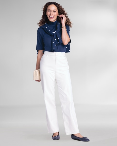 Dennisport Comfort-Waist Relaxed Straight Leg Chinos