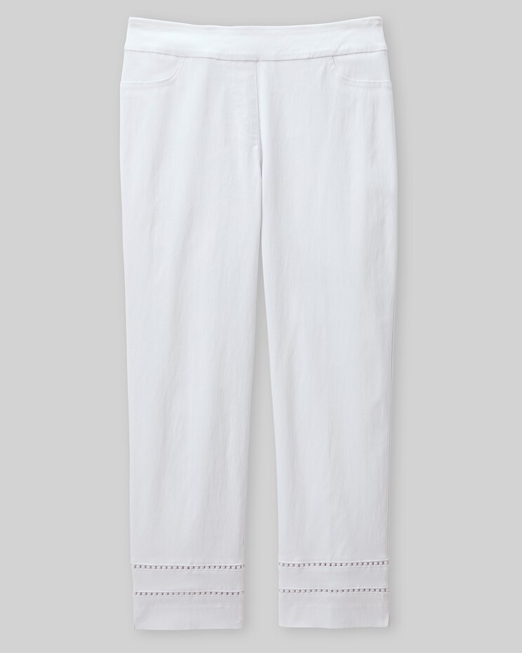 SlimSation Lace-Inset Cropped Pants image number 4