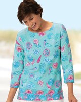 Limited-Edition Seashell Border-Print Tee thumbnail number 1