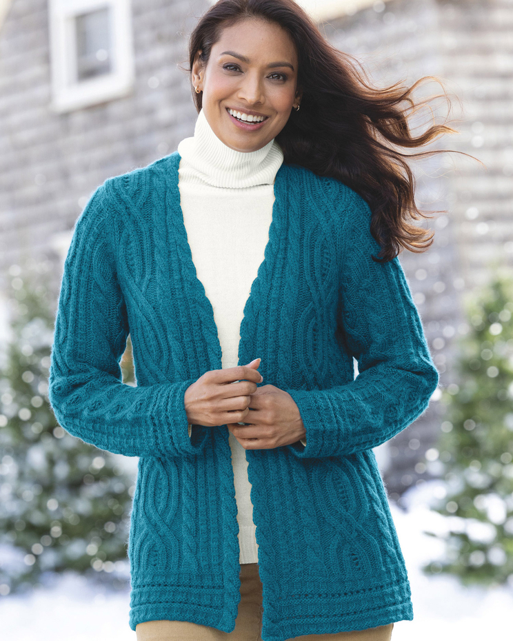 Limited-Edition Open-Front Mixed-Stitch Cardigan image number 1