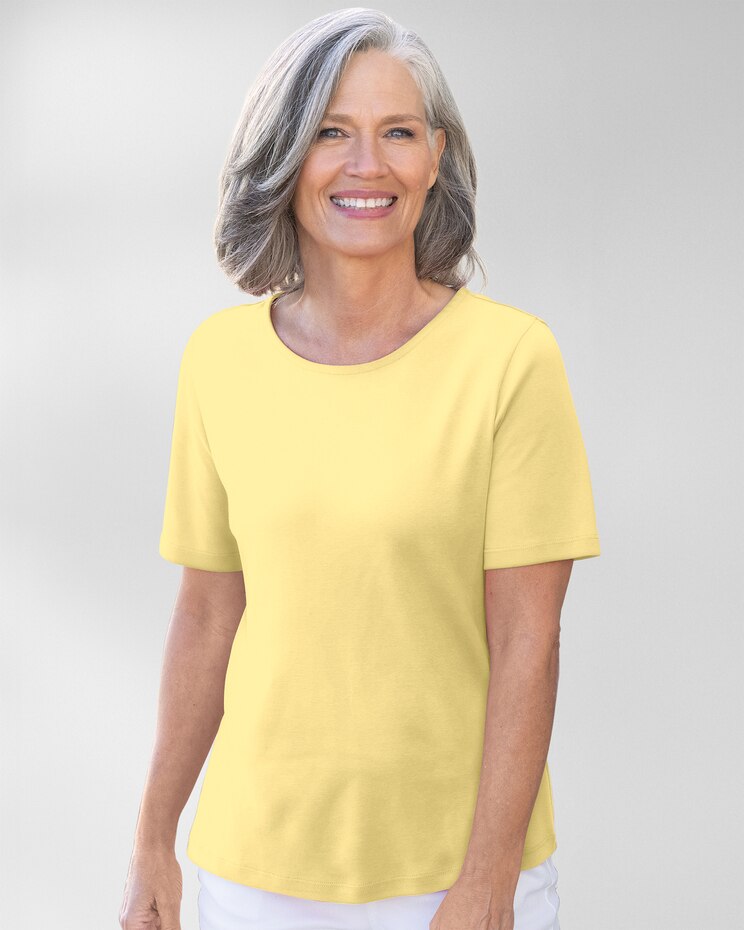 Coastal Cotton Short-Sleeve Jewelneck Tee image number 1