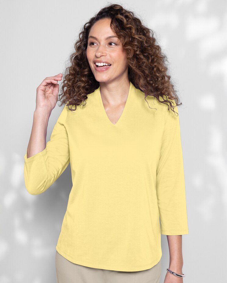 Prima™ Cotton Solid Narrow-V Tee image number 1