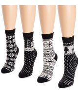 MUK LUKS® Womens Holiday Boot Socks 4Pr Pack thumbnail number 2