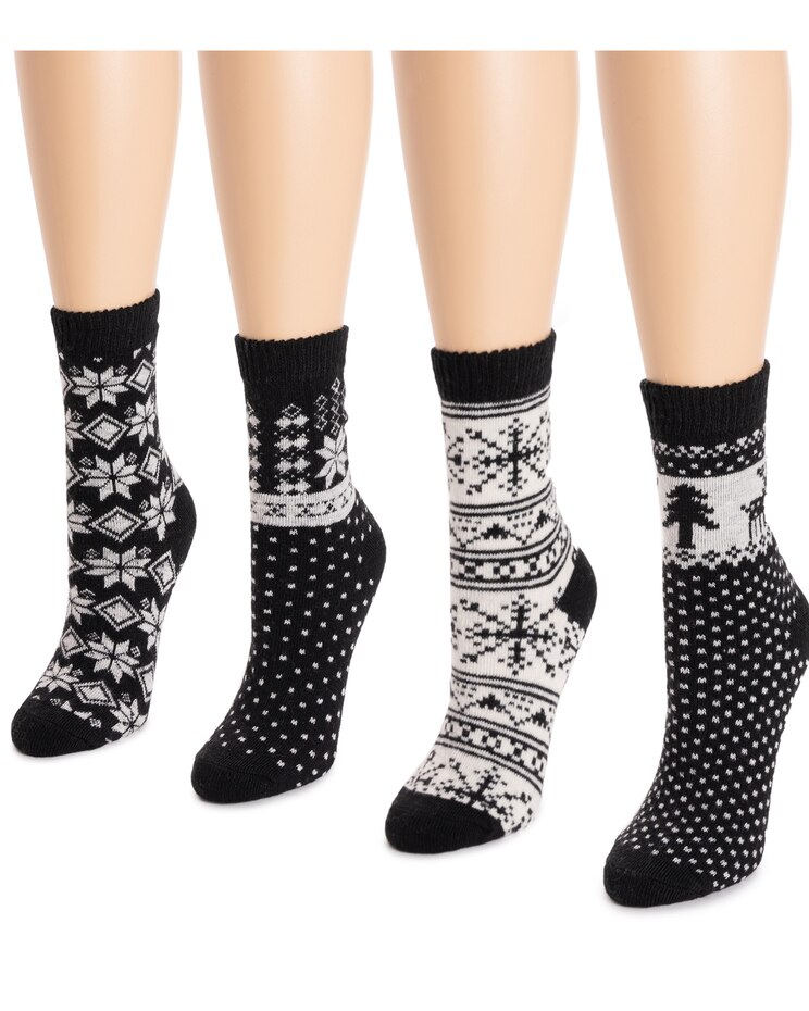 MUK LUKS® Womens Holiday Boot Socks 4Pr Pack image number 2