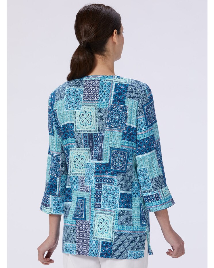 Patch-Print Crinkle Cotton Popover image number 2