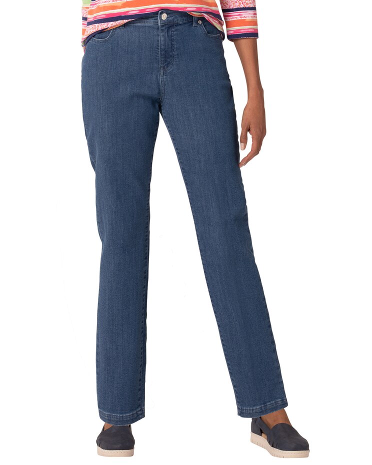 Liberty Knit Denim Straight-Leg Jeans image number 1
