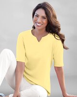 Coastal Cotton Elbow-Sleeve Notch-Neck thumbnail number 1
