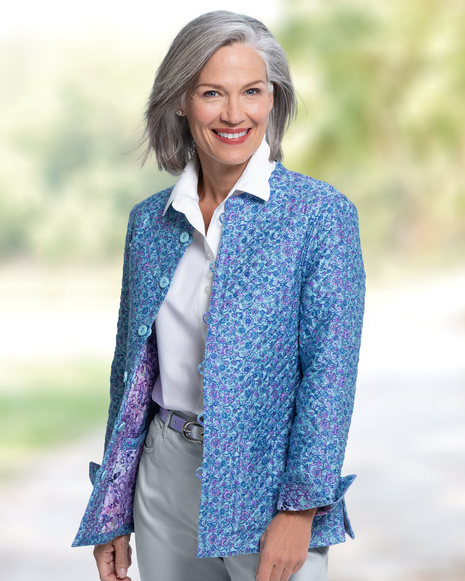 Floral Patchwork Reversible Quilted Jacket
