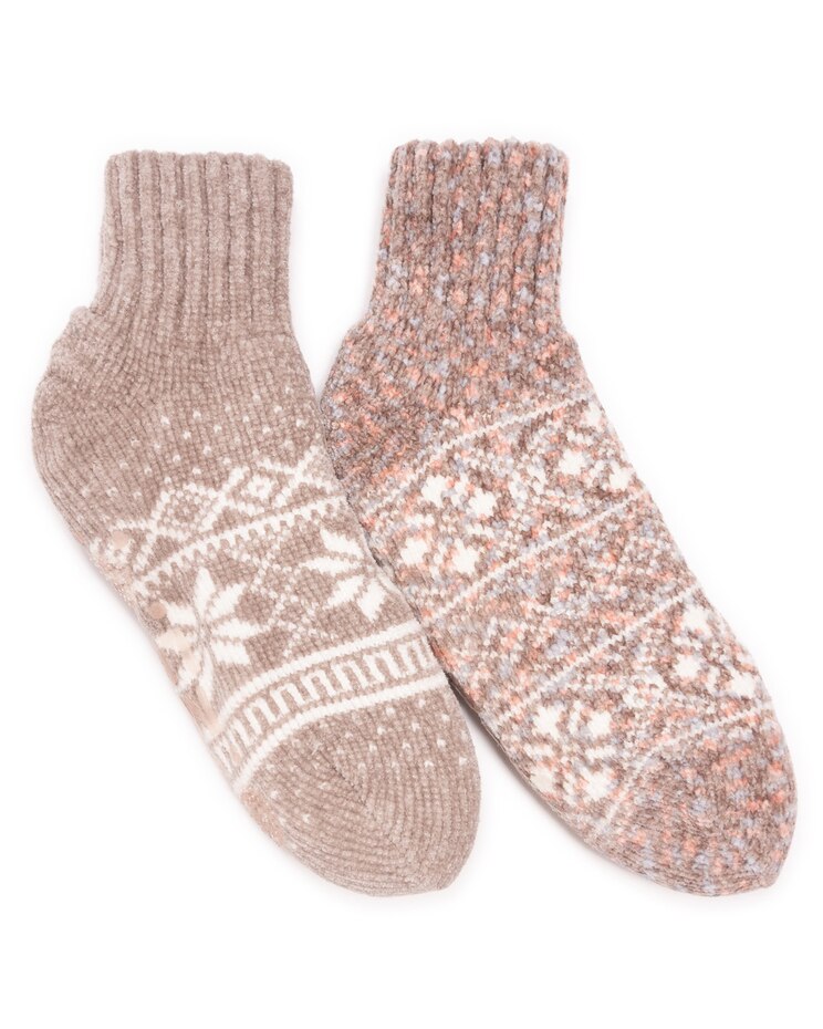 MUK LUKS® Womens Chenille Cabin Socks 2Pr Pack image number 1