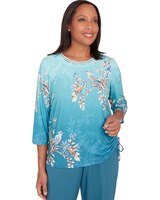 Alfred Dunner® Sedona Sky Ombre Bird Beaded Neck Top thumbnail number 1