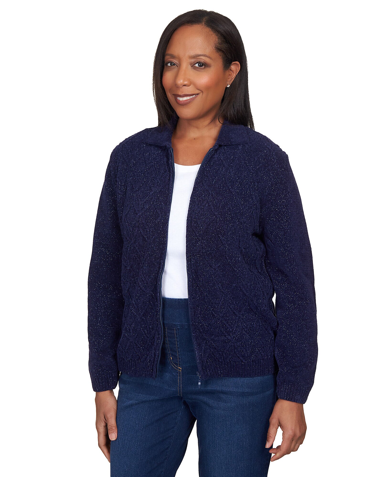 Alfred dunner on sale chenille cardigan