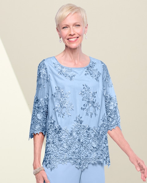 Alex Evenings Elegant Embroidered Tunic