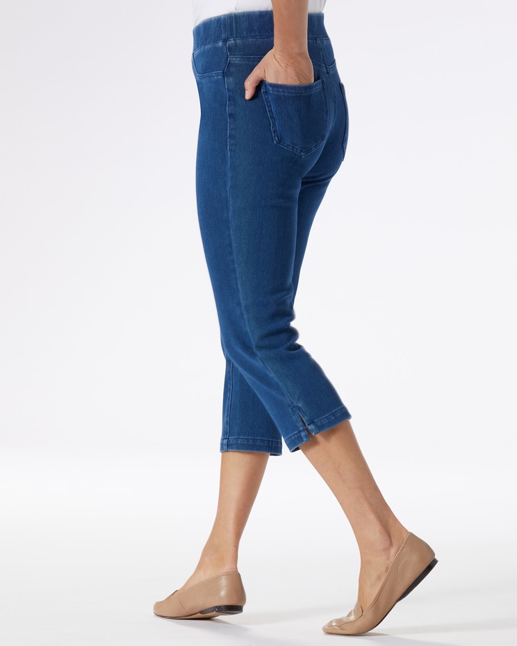 Classic Knit Denim Capris image number 3