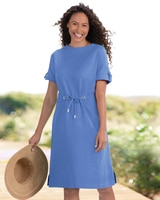 Solid Knit Drawstring-Waist Dress thumbnail number 1