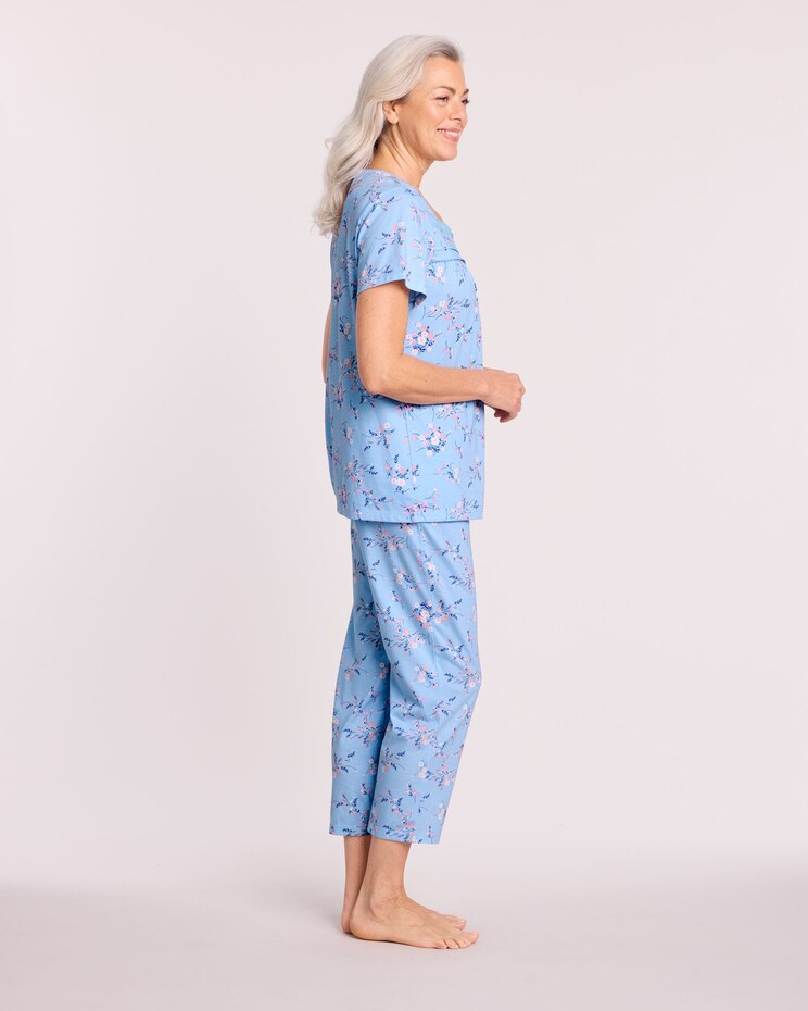 Pintuck and Lace Capri Pajamas image number 2