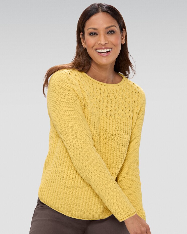 Bayside Cotton Mixed-Stitch Pullover image number 1