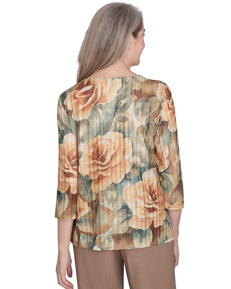 Alfred Dunner® Emerald Isle Vintage Floral Top image number 2