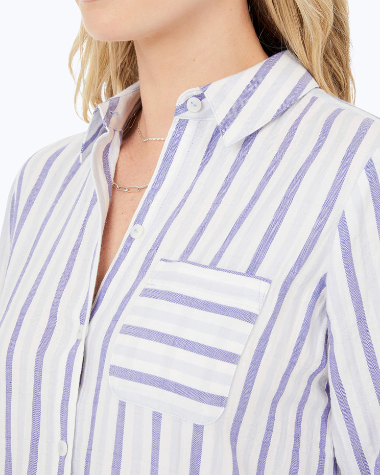 Germaine 3/4 Sleeve Soft Stripe Shirt image number 3