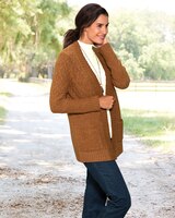 Mixed-Stitch Long Cardigan thumbnail number 3