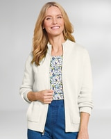 Bayside Cotton Zip-Front Cardigan thumbnail number 1