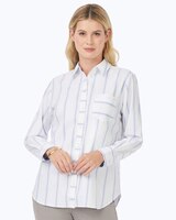 Boyfriend Long Sleeve Stretch Stripe Shirt thumbnail number 1