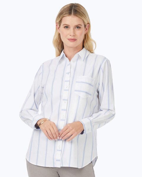 Boyfriend Long Sleeve Stretch Stripe Shirt