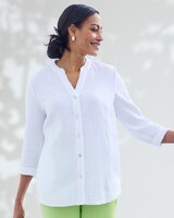 Nantucket Cotton Fringed Button-Front Tunic thumbnail number 1