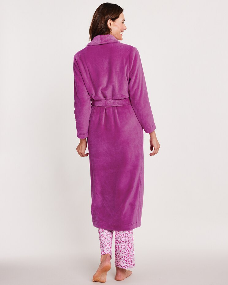 Cozy Knit Plush Tie Robe image number 3