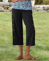 Sahara Side-Button Knit Capris thumbnail number 1