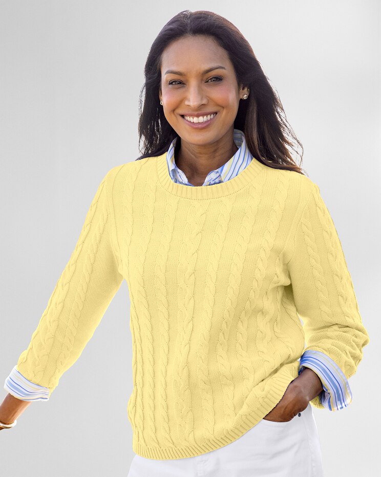 Bayside Cotton Mixed-Cable Pullover image number 1