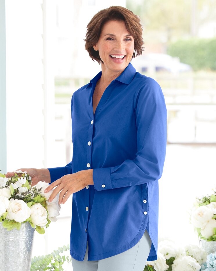 Foxcroft® Non-Iron Side-Button Tunic image number 1