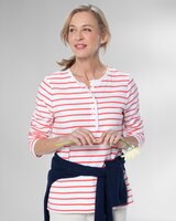 Striped Ruffle Henley Tee thumbnail number 1