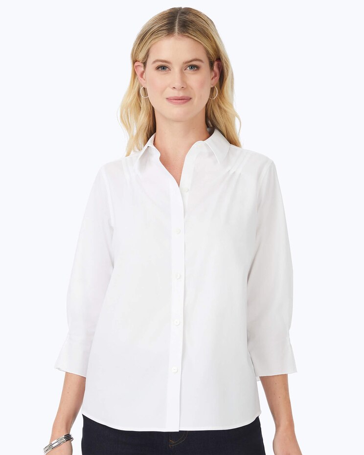 Paulie Elbow Sleeve Solid Stretch Blouse image number 1