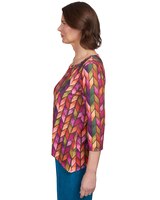 Alfred Dunner® Chevron Knit Sharkbite Hem Top thumbnail number 4