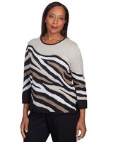 Alfred Dunner® Animal Jacquard Crew Neck Sweater thumbnail number 6