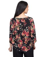 Alfred Dunner® Tossed Floral Pointed Hem Top thumbnail number 2